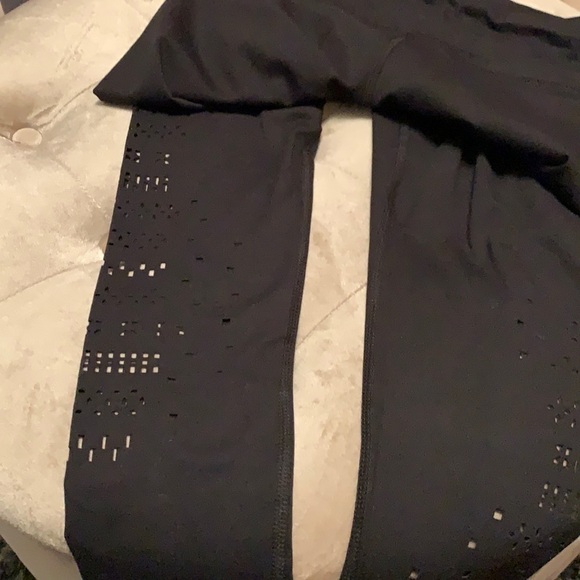 Yogalicious black laser cut leggings, small, new - Picture 1 of 7